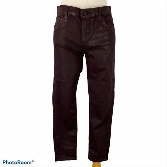 NWOT TOPSHOP MOTO Coated Leigh Plum Wash Pants - Picture 10 of 10